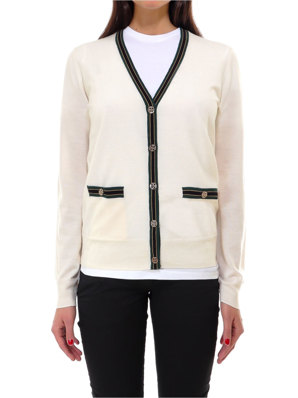 Tory Burch Madeline Merino Wool Cardigan Sweater